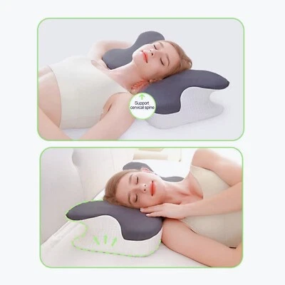 Almohadas ergonómicas de apoyo para el cuello Almohada de espuma viscoelástica cervical para aliviar el dolor de cuello Foto 1 de 4