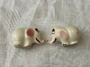 2 x West Coast Potteries Elephant Figurines DeLee Walker Rio Hondo Vintage CA - Picture 1 of 5