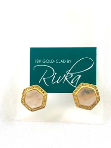 Rivka Friedman Rose Quartz Halo Stud Earrings - Picture 1 of 3