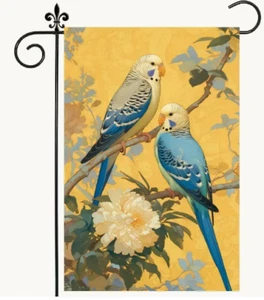 GARDEN FLAG-Parakeets Polyester Garden Flag - 18x12 Inch, Double-Sided Design - Picture 1 of 1