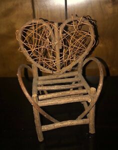 Beautiful Wooden 1:6 Chair with Heart-Shaped Back, Very Good Condition!