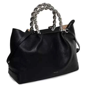 GUESS Damen Einkaufstaschen HWAIDM 100% Leder Made in Italy 40x28x15cm Schwarz - Bild 1 von 3