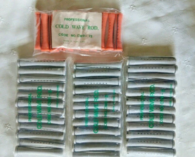 Lote de 4 docenas de varillas de onda fría gris/rosa. Paquete de 12 rizadores de cabello Foto 1 de 4
