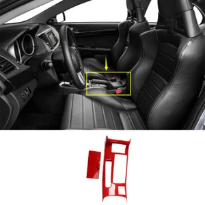 Red Bright Middle Console Drinking Glass Trim For Mitsubishi Lancer EVO 2007-17 - Picture 1 of 7