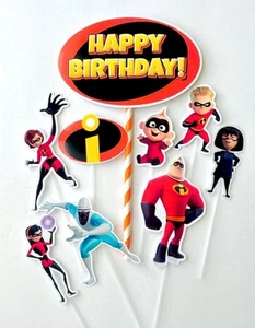 Happy Birthday The Incredibles Cake Topper - Picture 1 of 1