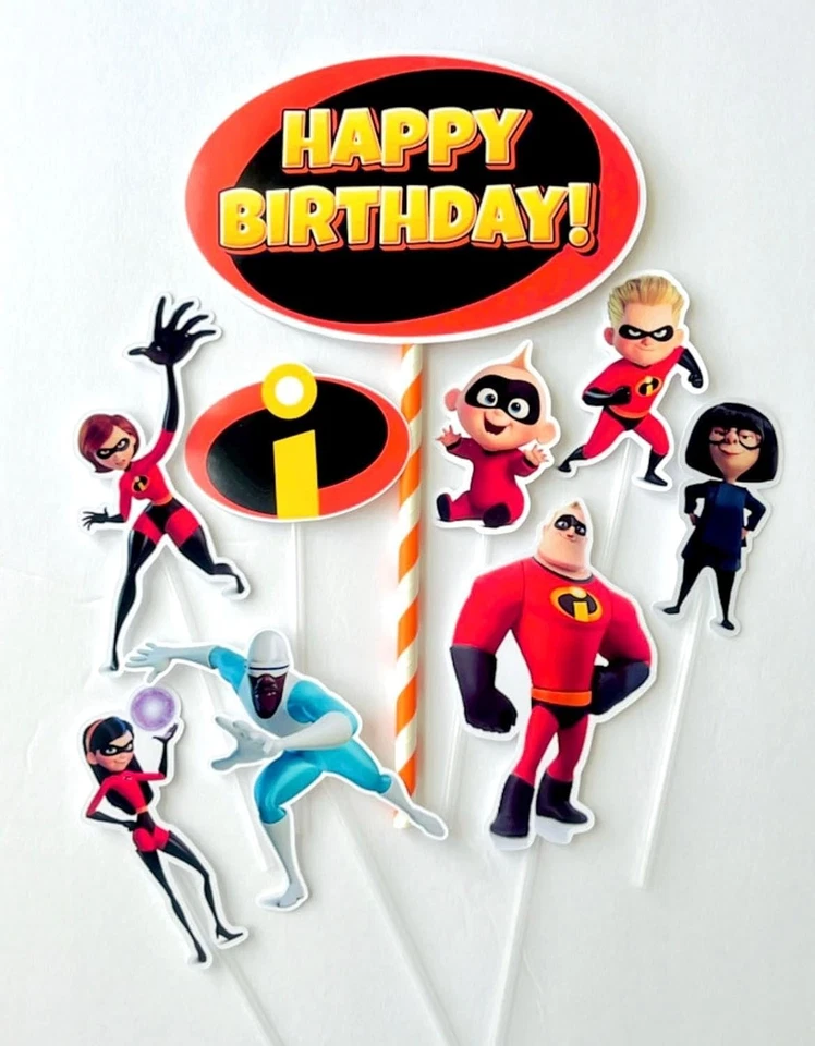 Happy Birthday The Incredibles Cake Topper - Image 1 of 1