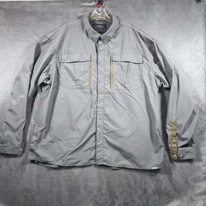 Cabelas Long Sleeve Button Down Shirt 3XL Gray Vented Pockets Fishing - Picture 1 of 16