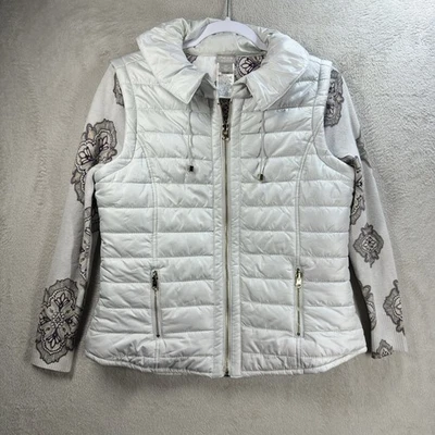 Chaqueta acolchada convertible Chico’s Zenergy para mujer talla SP gris mangas con cremallera Foto 1 de 4