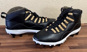 Size 11.5 Nike Jordan 10 TD Low Black Gold CQ2072-007 NIB Football Cleats - Picture 1 of 10
