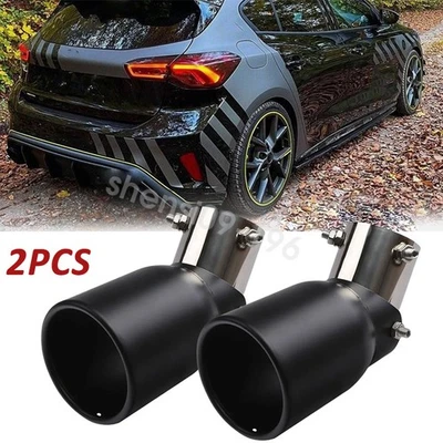 2PCS For Hyundai Veloster Car Exhaust Pipe Tip Rear Tail Throat Muffler Black Foto 1 de 4