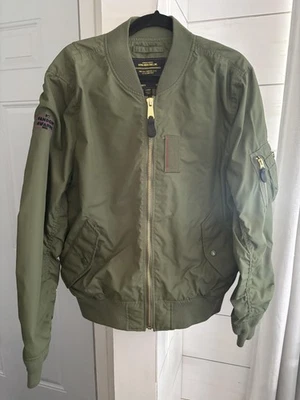 Alpha Industries Jacket Mens Large Green MA-1 Bomber Fandom Awards 2014 Nylon - Image 1 of 4