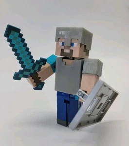 Minecraft STEVE Survival Mode 5" Iron Armor w/Blue Sword Action Figure 2015 - Picture 1 of 7