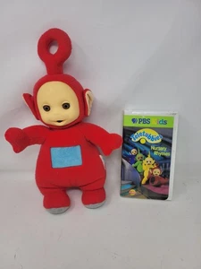 Vintage Teletubbies Poe Red Plush Doll Toy With Nursery Rhymes Vhs Tape - Picture 1 of 3