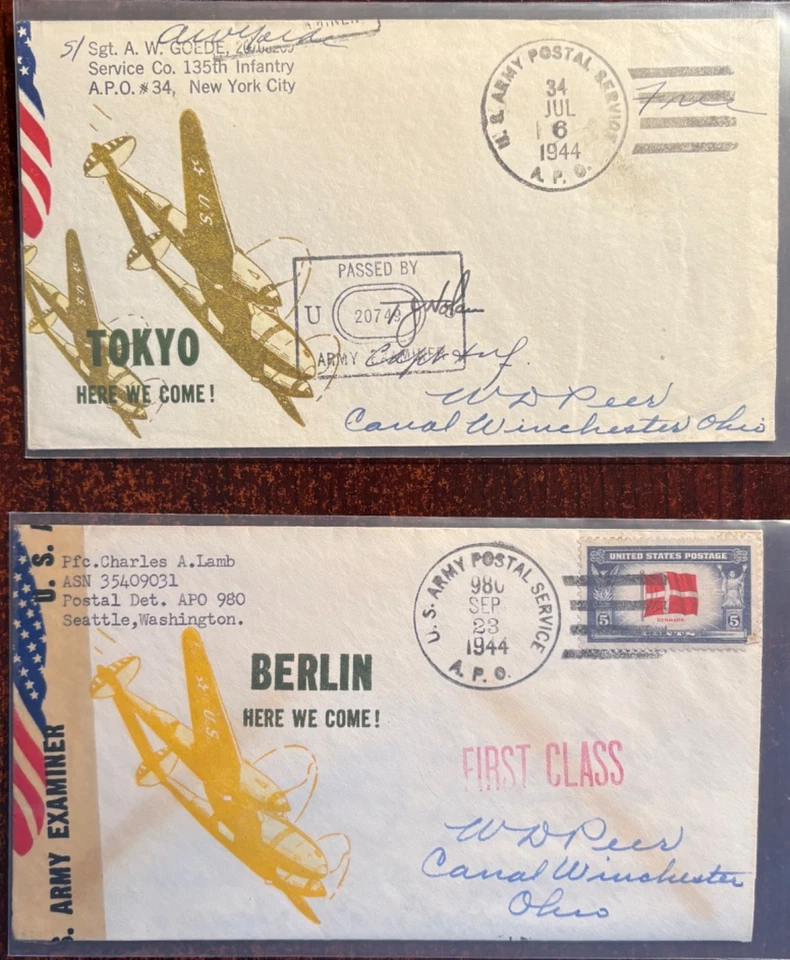 WWII Envelopes from 1940s, Tokyo/Berlin Here We Come!, APO, cancel - Image 1 of 1