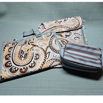 LOT of 3 Thirty-One Garden Paisley Hanging Travel Jewelry Cases Mini Makeup - Image 1 of 4