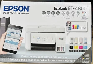 Brandneu versiegelt Epson EcoTank ET-4800 Farbtintenstrahl-All-in-One-Drucker - weiß - Bild 1 von 2