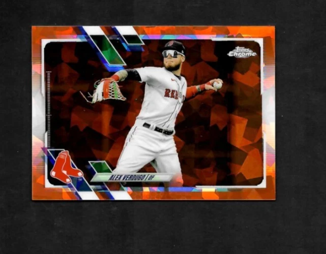 Alex Verdugo 2021 Topps Chrome Sapphire #214 Orange Refractor /25 Red Sox - Image 1 of 2
