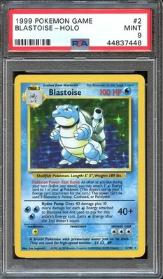 Pokemon 1999 Base Set Unlimited Blastoise #2 Holo PSA 9 MINT - Image 1 of 2