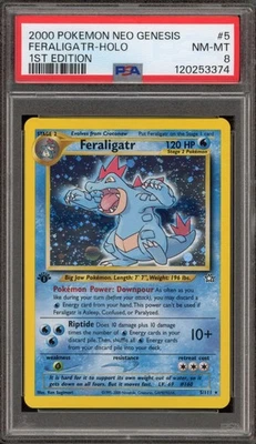 Pokemon Feraligatr Neo Genesis 1st Edition Holo Rare #5 PSA 8 - Image 1 of 2