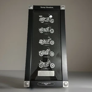Harley Davidson 80s Motorcycles 80s Pewter Shadowbox Office Man cave Garage Gift - Picture 1 of 12