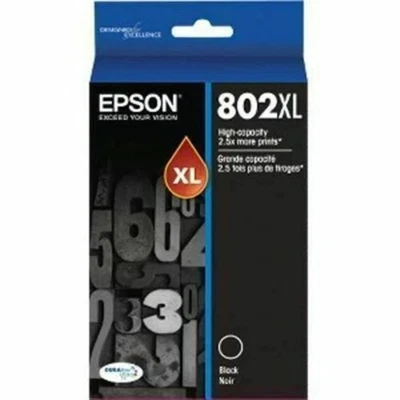 Genuine Epson 802XL Black High-Yield Ink T802XL120-S WorkForce Pro EXP 05/2026 - Image 1 of 3