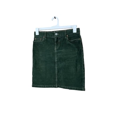 Antigua falda lápiz elástica de pana verde oliva Y2K azul marino talla 4 Foto 1 de 4