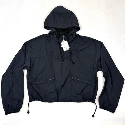 Champion 风衣连帽夹克 S 码黑色腰部刺绣标志新品 — 第 1/4 张图片