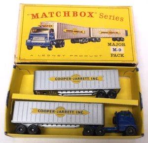 Matchbox Lesney M-9 Major Pack Cooper-Jarrett Inc Double Trailer with Box - Picture 1 of 5
