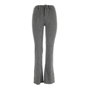 American Eagle Skinny Kick Crop Pants NWT 4 Long Super Stretchy Charcoal Striped - Picture 1 of 12
