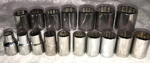 17 pc CRAFTSMAN USA 1/2" DR METRIC SOCKET SET MM 6 & 12 pt Majority G Some V VV - Picture 1 of 10