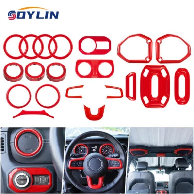 20pcs Interior Accessories Decoration Cover Kit For Jeep Wrangler JL JT 2018+ - Image 1 of 4