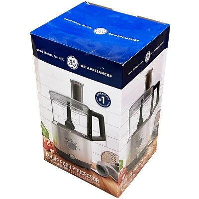 GE Food Processor 12-Cup Stainless Steel Blade Material W/ 3 Variable Speeds + - Image 1 of 4