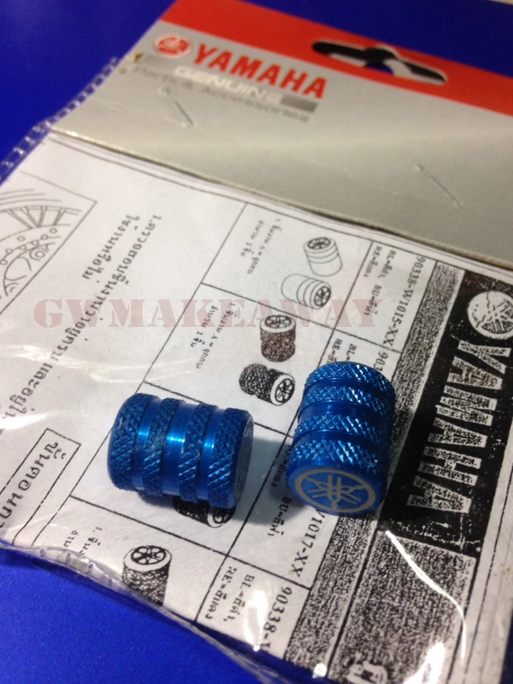 Juego de 2 tapas de válvula de neumático Yamaha logotipo de motocicleta azul genuino bicicleta Foto 1 de 1