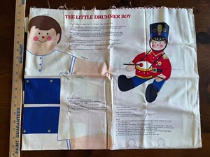 Vintage Schnitt Nähen Stoff Panel Weihnachten kleiner Trommler Junge Cranston Druck funktioniert - Bild 1 von 4