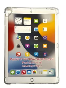 Shockproof Clear Case Gel Rubber For iPad 5 6 7 8 9th Gen 9.7 " Air 1 2 Pro 9.7 - Picture 1 of 3