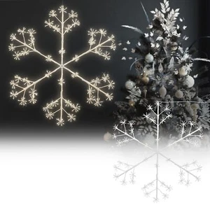 Copo de nieve 384 LEDs luz blanco cálido decoración navideña colgante IP44 120cm - Imagen 1 de 8