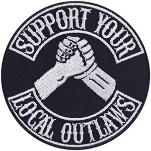 Parche: Support your local Outlaws plancha motorista parche rocker aplicación - Imagen 1 de 4