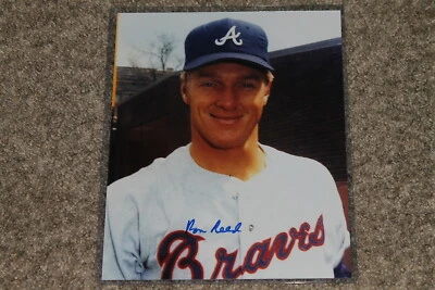 RON REED AUTOGRAPHED BRAVES 8X10 PHOTO POSE 2 - Image 1 of 2