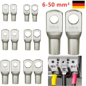 10-50x Ringkabelschuhe Blank M6-M12 0,5 - 50 mm² Ringösen Kabelschuhe unisoliert - Bild 1 von 11
