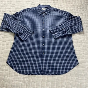 Camisa Brioni Para Hombre XXL Azul Cuadros Hecha en Italia Algodón de Lujo - Imagen 1 de 9