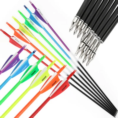 30" Carbon Arrows Archery SP500 Vanes Screw Tips Recurve Bow Compoundbow Hunting - Image 1 of 4