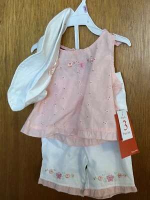 Bebé Togs Niños Ropa Co 3 Piezas Conjunto Camisa Pantalones Sombrero Coral 6-9 Meses Infantil Nuevo con Etiquetas Foto 1 de 4