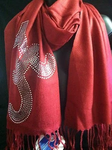 University of Alabama Crimson Gameday Couture Sequin and Stone Pashmina Scarf - Picture 1 of 2