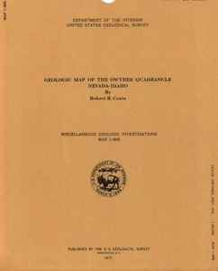 USGS Geologic Map: Owyhee Quadrangle, Nevada-Idaho - Picture 1 of 3