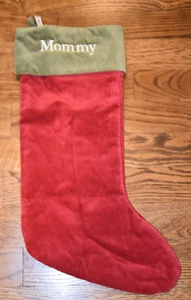 Pottery Barn klassischer Samtstrumpf rot Monogramm Mama NEU Neu mit Etikett Large - Bild 1 von 3