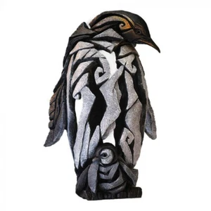 Penguin Edge Sculpture Figure Evocative Hand Painted - Marble Castings Blend - Picture 1 of 3