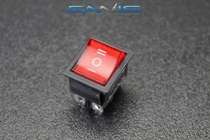ROCKER SWITCH RED DPDT ON OFF ON 15 AMP 250 V 20 AMP 125 V 6 PIN EC-623 - Picture 1 of 1