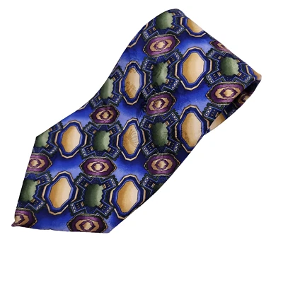 Corbata de seda abstracta para hombre J.Garcia Cosmic Cog edición coleccionista hecha a mano Foto 1 de 4