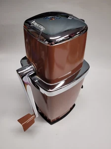 Vintage Swing Away Ice Crusher Silver/chrome & Chocolate Brown Hand Crank Model - Picture 1 of 10