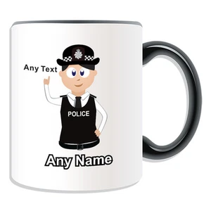Regalo Personalizado Pelo Negro Mujeres Policía Taza Caja Dinero Taza PC SGT INSP CID Niña - Imagen 1 de 21